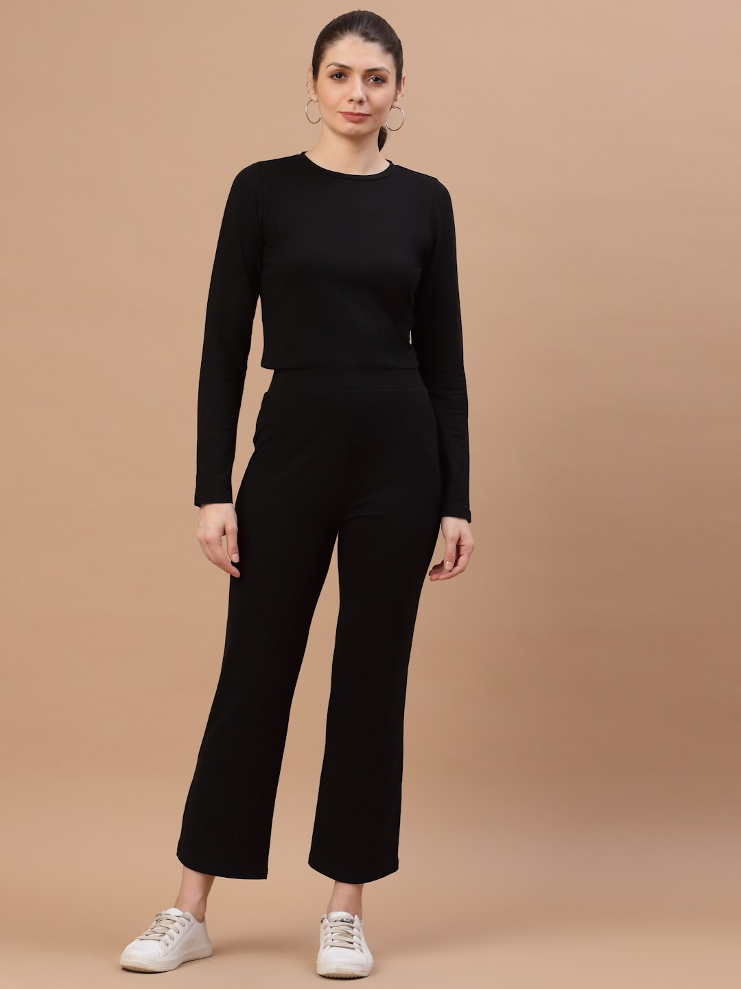 

Strong And Brave Women Solid Odour Free Co-Ords, Black