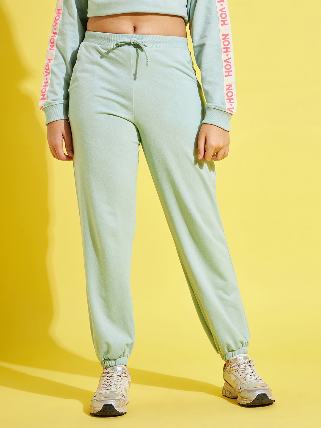 

Noh.Voh - SASSAFRAS Kids Girls Sea Green Solid Joggers