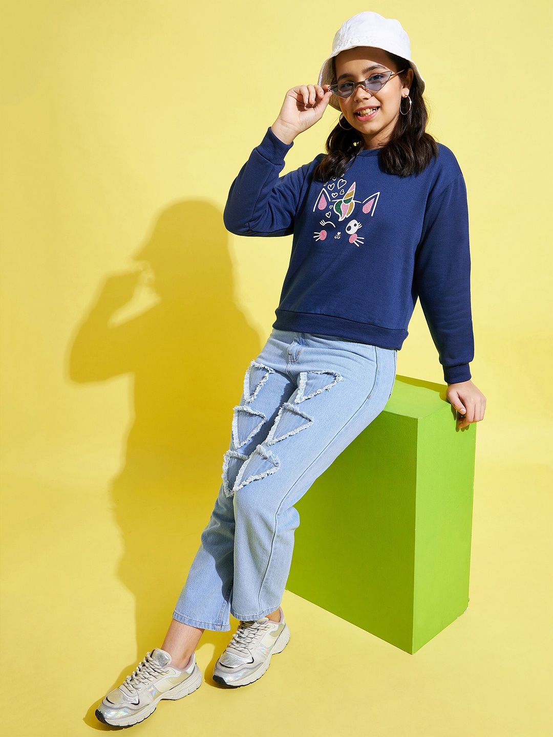 

Noh.Voh - SASSAFRAS Kids Kids Girls Blue Printed Sweatshirt