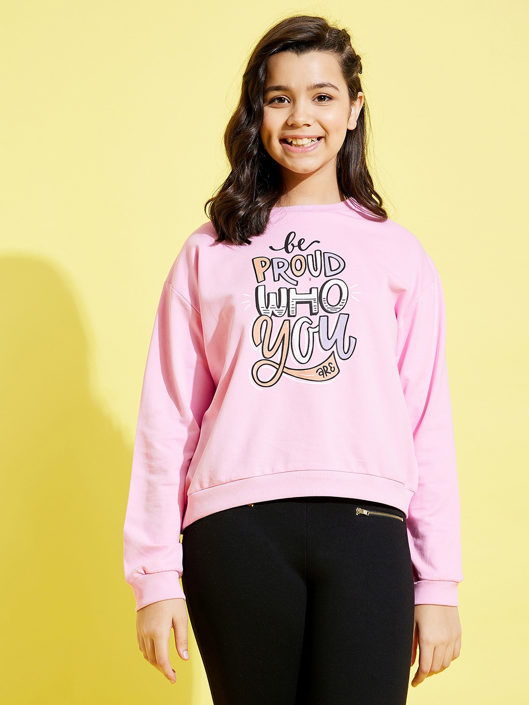 

Noh.Voh - SASSAFRAS Kids Girls Pink Printed Sweatshirt