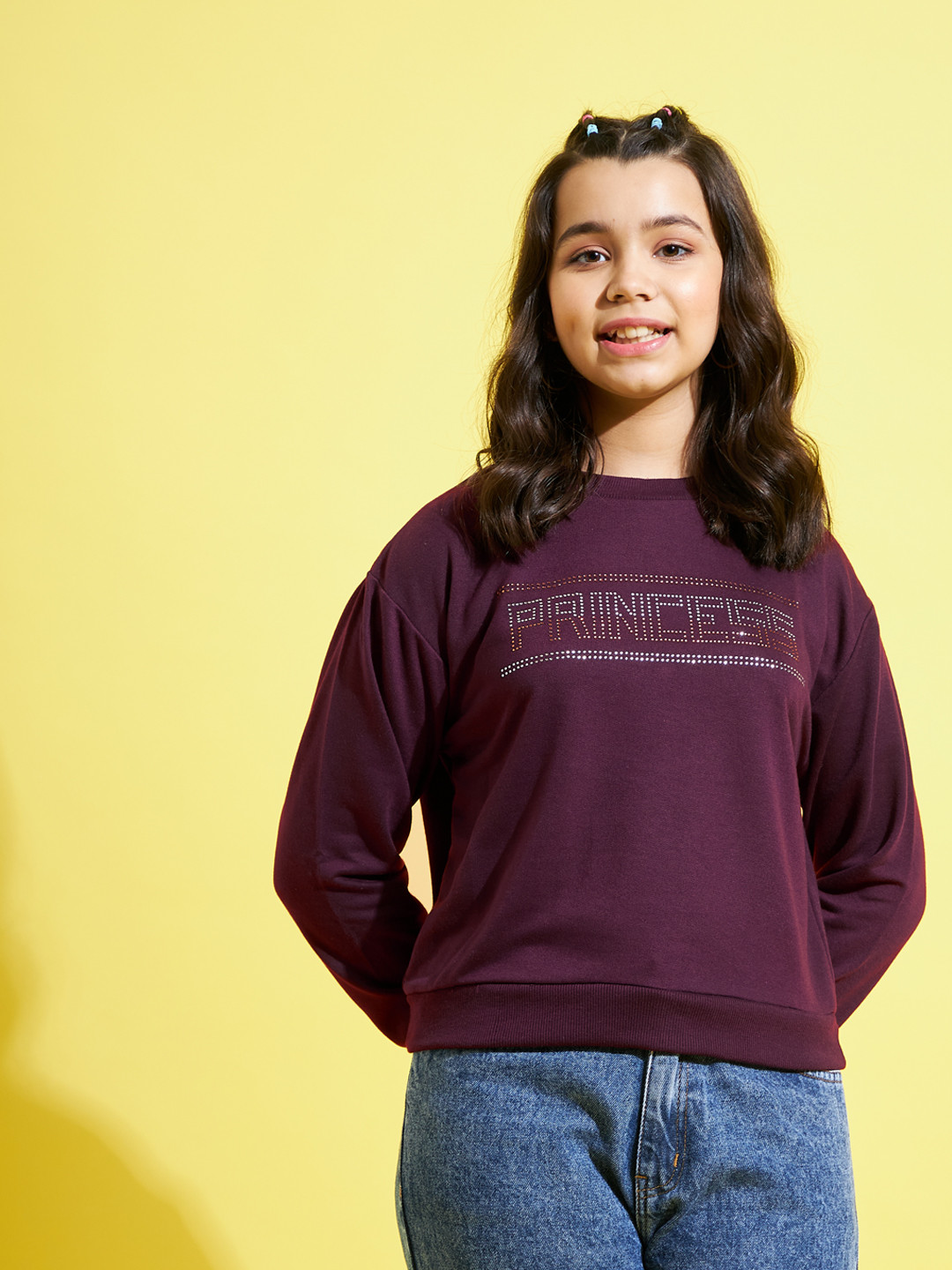 

Noh.Voh - SASSAFRAS Kids Girls Printed Sweatshirt, Burgundy
