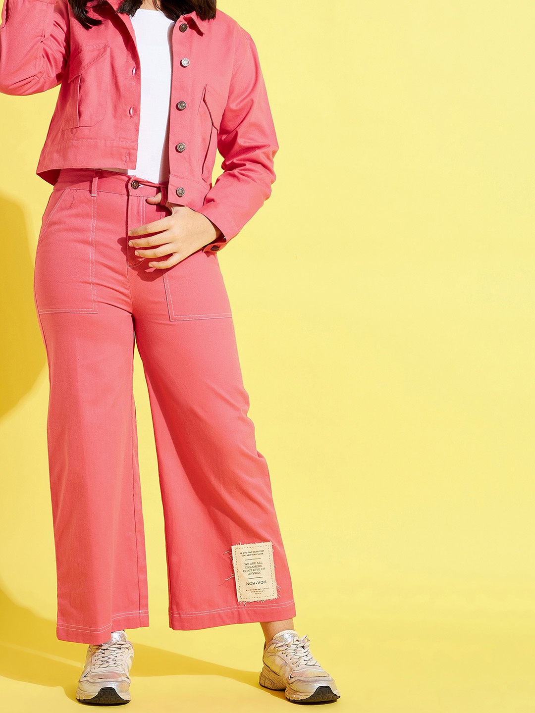 

Noh Voh - SASSAFRAS Kids Girls Pink Cotton Comfort Trousers