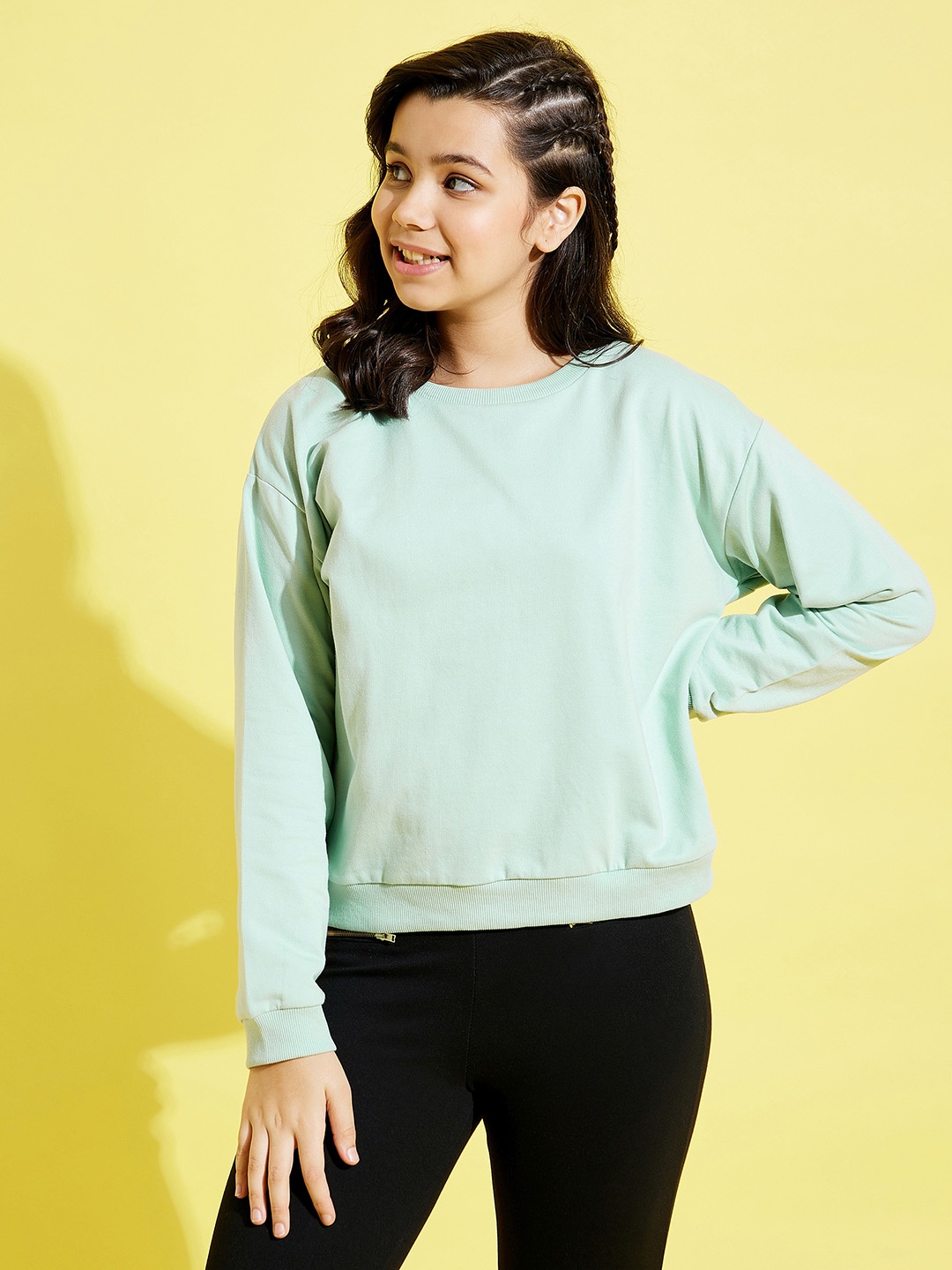

Noh.Voh - SASSAFRAS Kids Girls Round Neck Sweatshirt, Sea green
