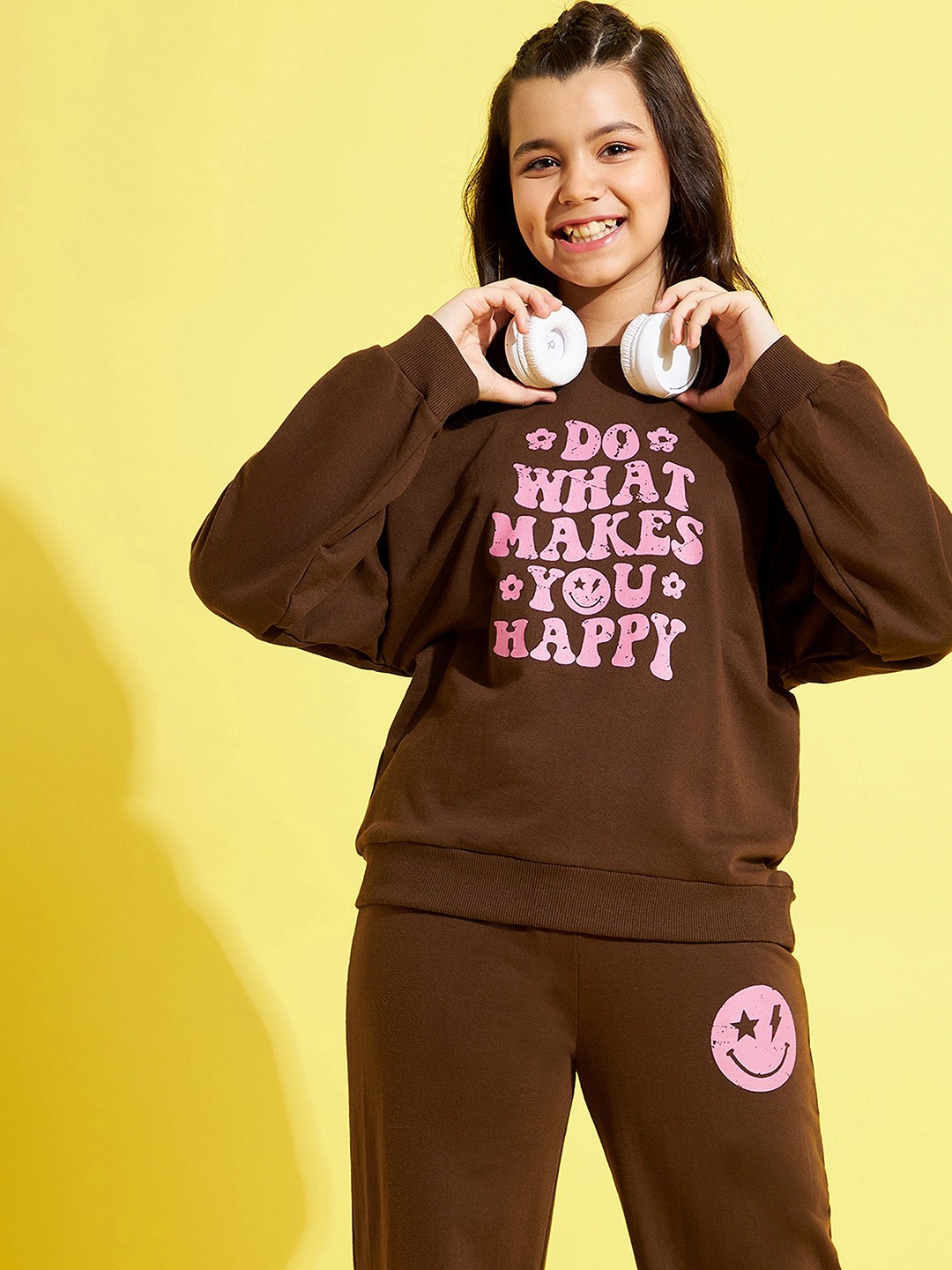 

Noh.Voh - SASSAFRAS Kids Girls Printed Sweatshirt, Brown