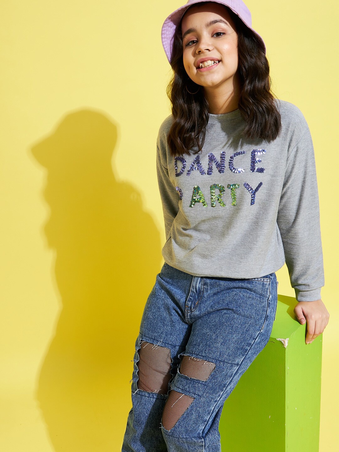 

Noh.Voh - SASSAFRAS Kids Girls Printed Sweatshirt, Grey