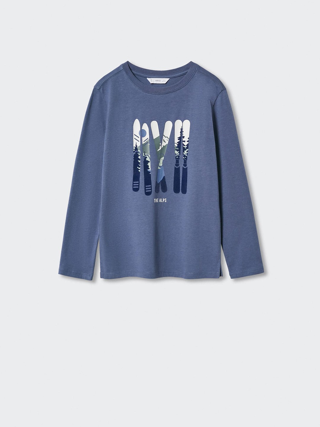 

Mango Kids Boys Graphic Printed Pure Cotton T-shirt, Blue