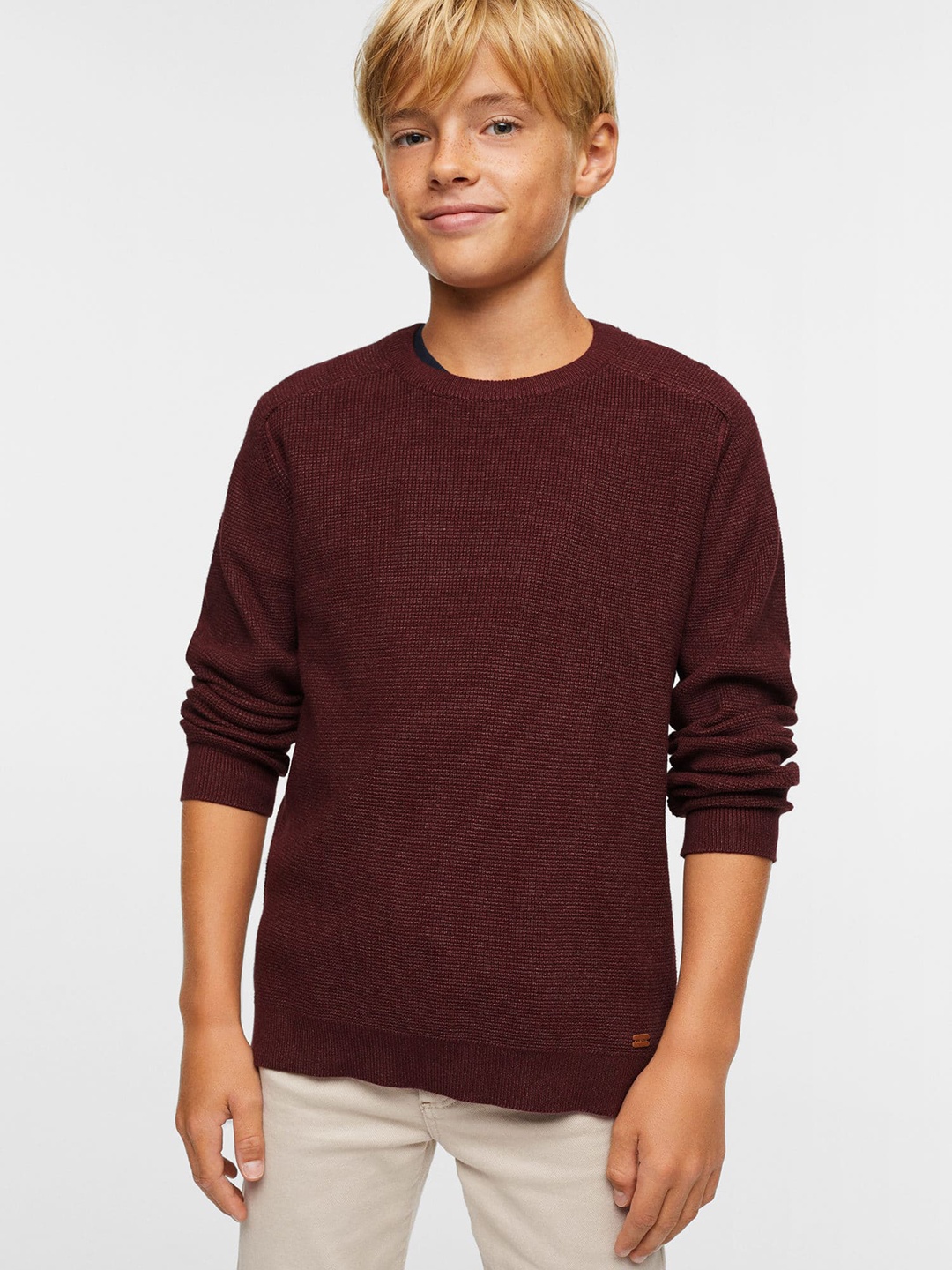 

Mango Kids Boys Sustainable Pullover, Maroon