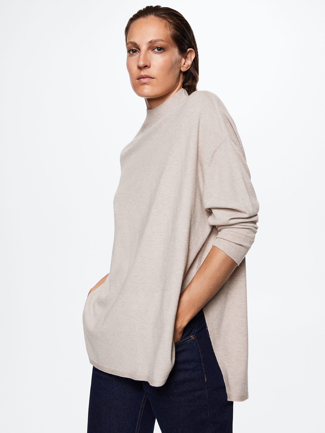 

MANGO Women Grey Oversize Sustainable Pullover