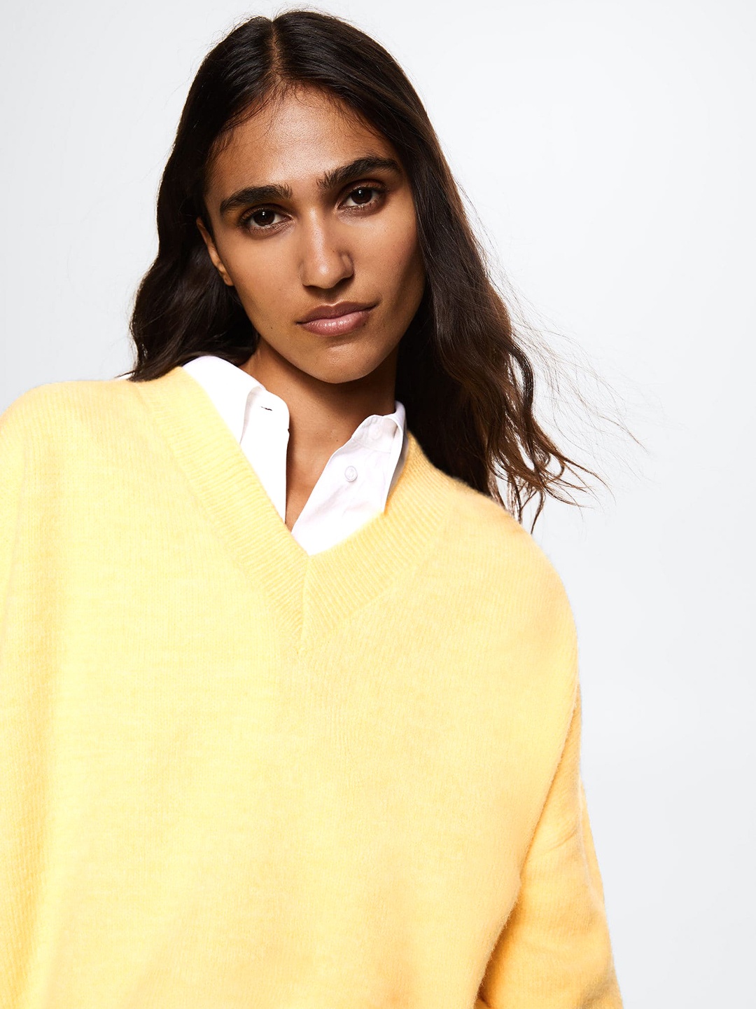 

MANGO Women Yellow Solid Sustainable Pullover