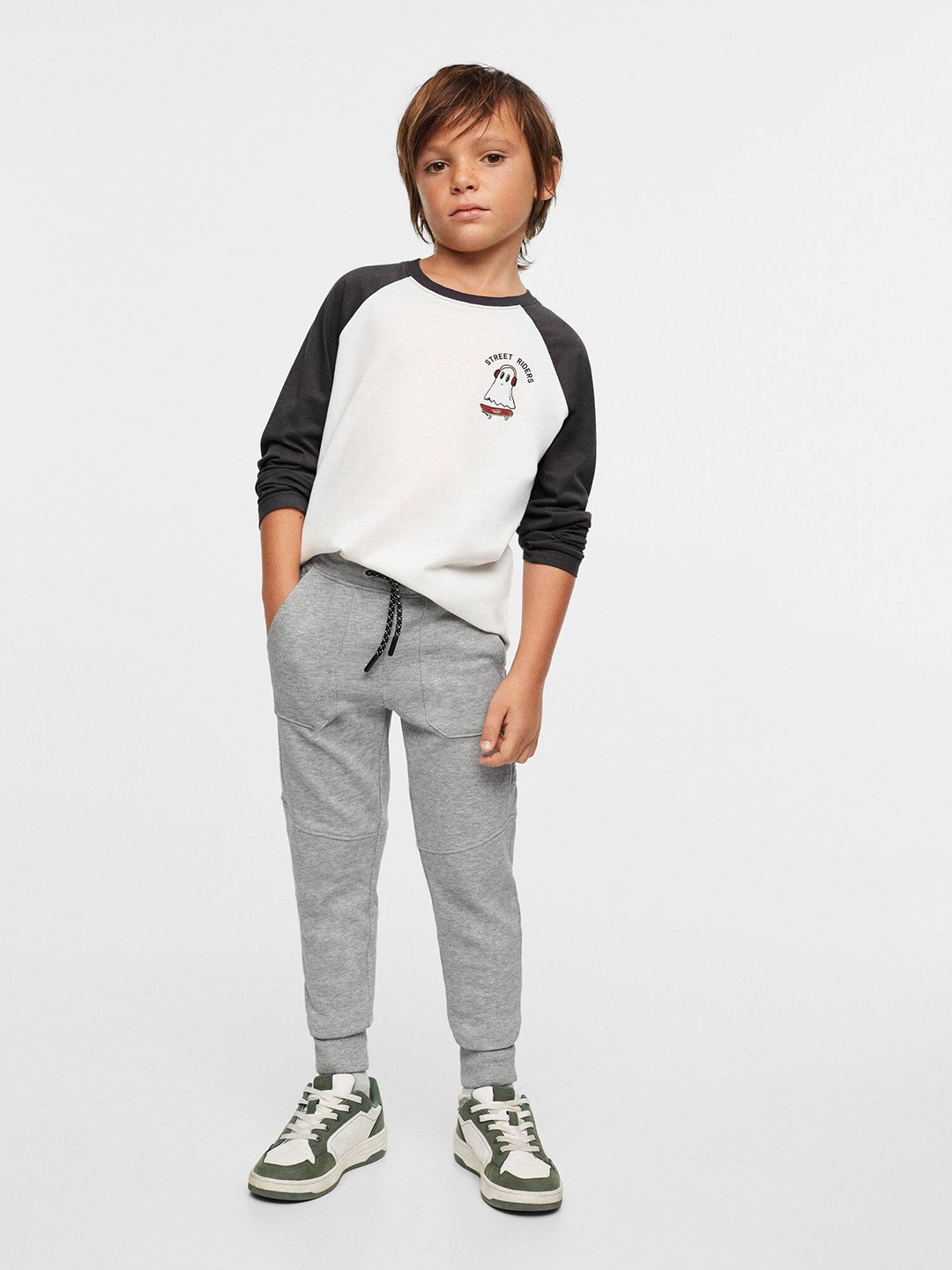 

Mango Kids Boys Sustainable Joggers, Grey melange