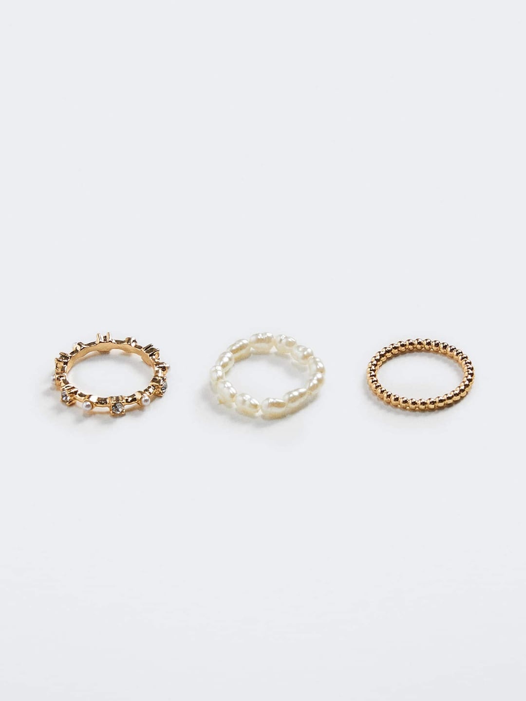 

MANGO Women Set of 3 Aida Rings, Gold