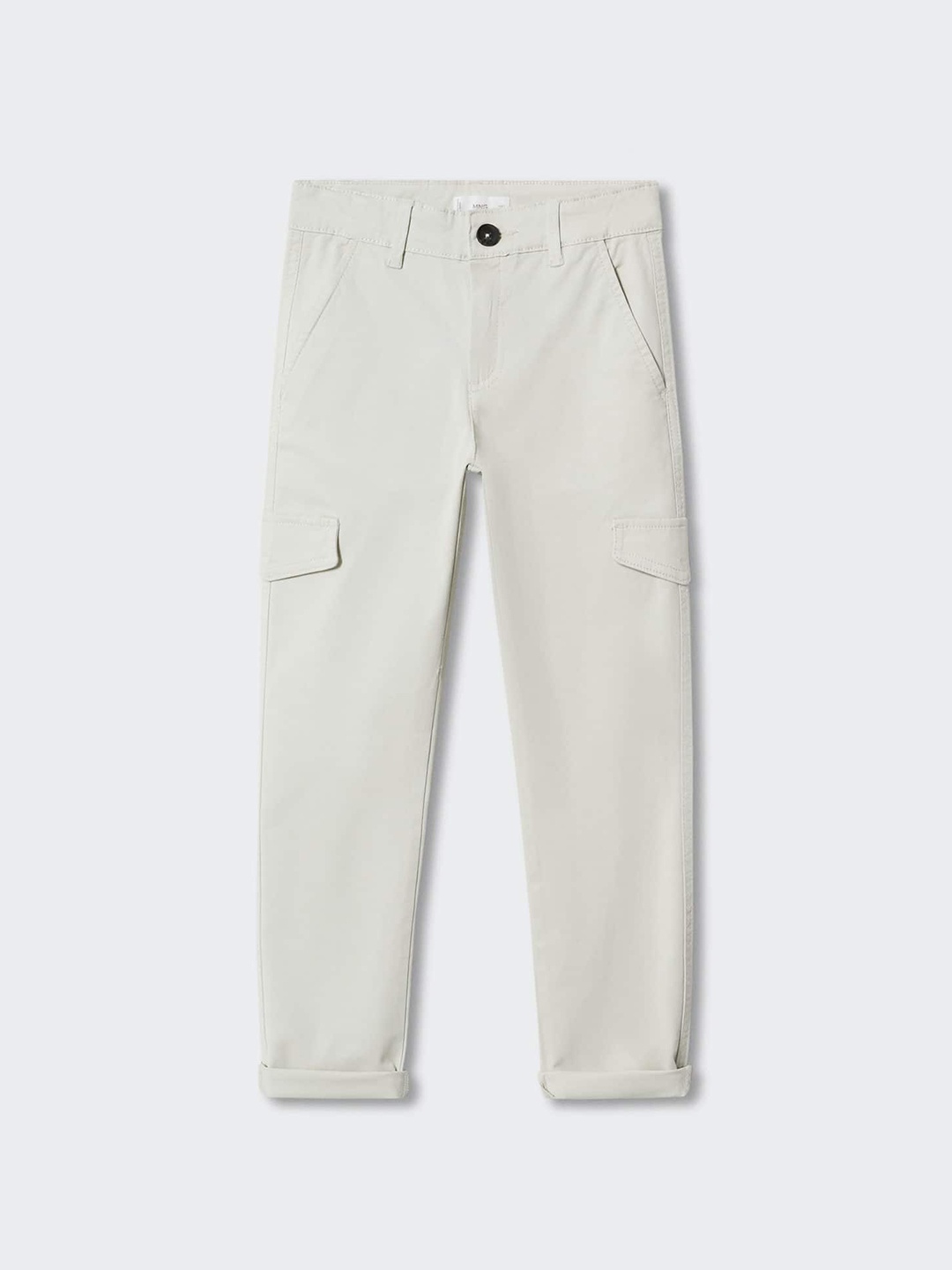 

Mango Kids Boys Mid-Rise RegularRegular Fit Trousers, Off white
