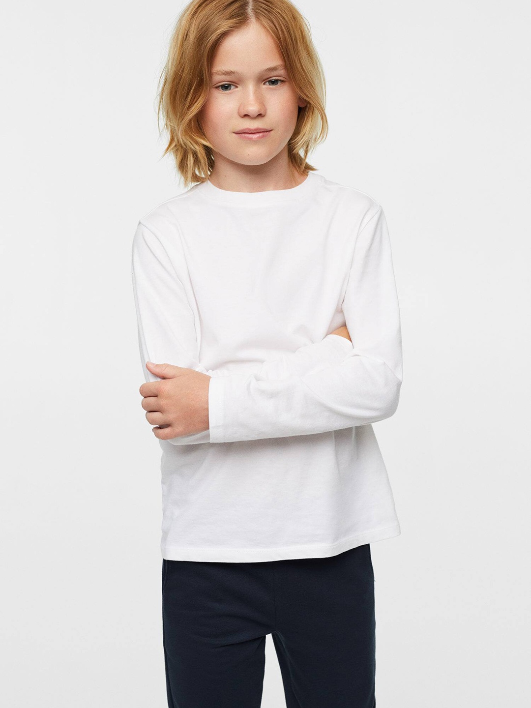 

Mango Kids Boys Pure Cotton T-shirt, White