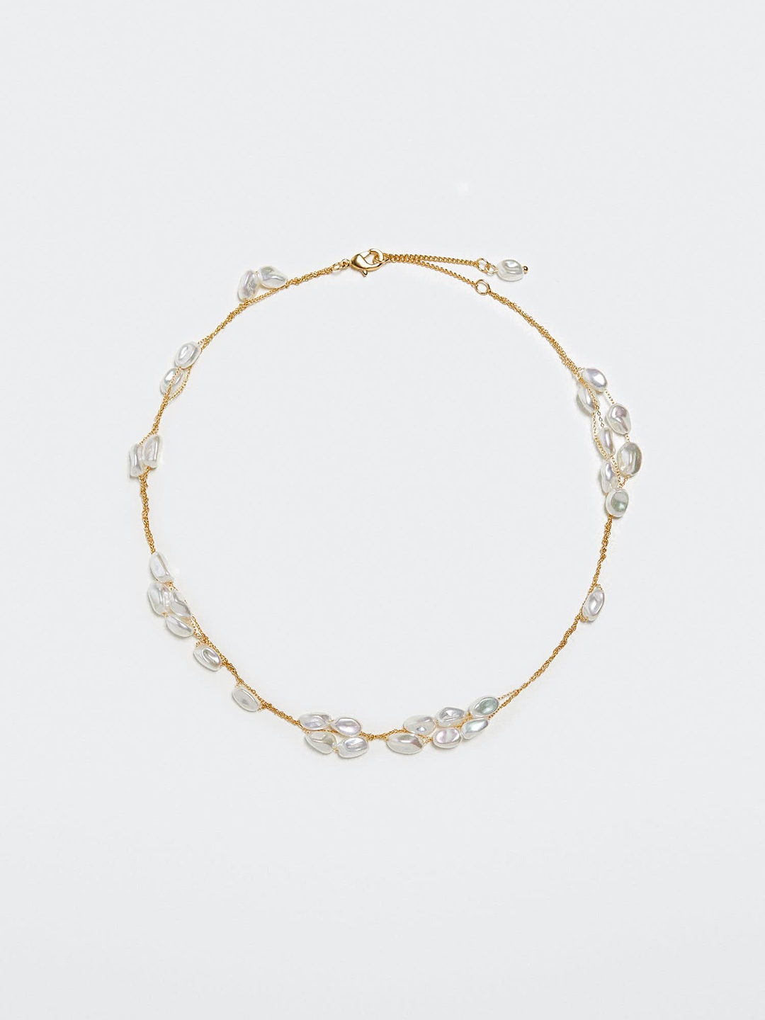 

MANGO Beaded Necklace, Off white