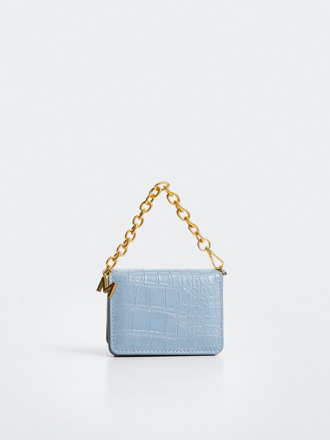 

MANGO Women Blue Textured Envelope Wallet