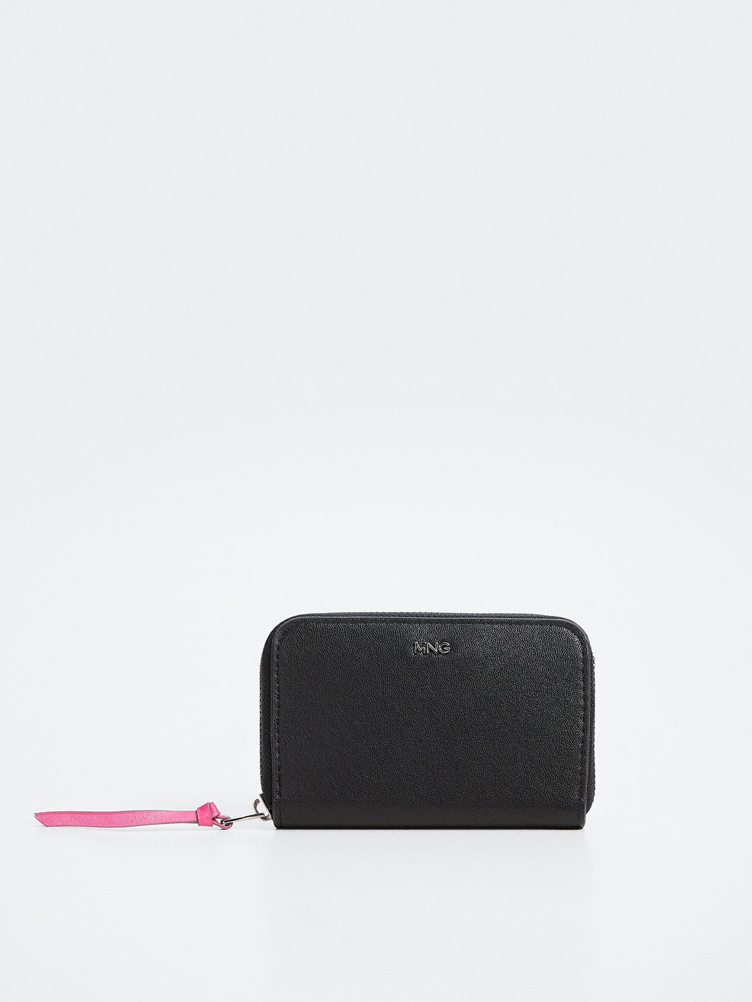 

MANGO Women Black Solid Zip Around Wallet