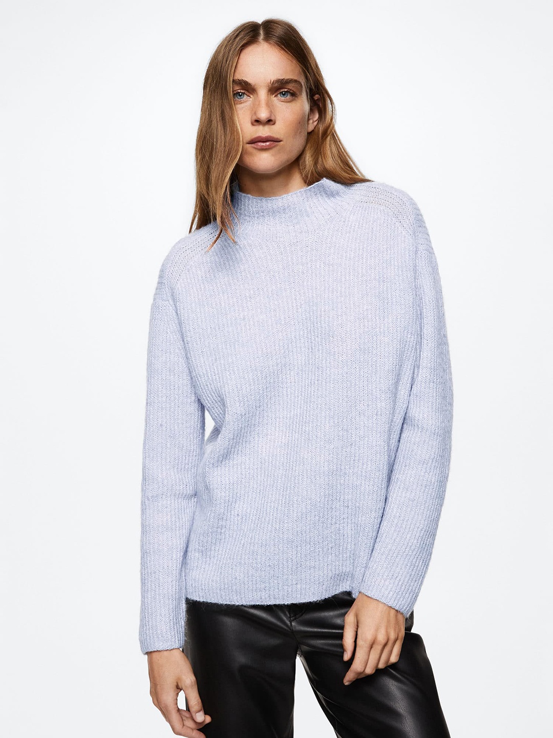 

MANGO Women Grey Solid SustainablePullover