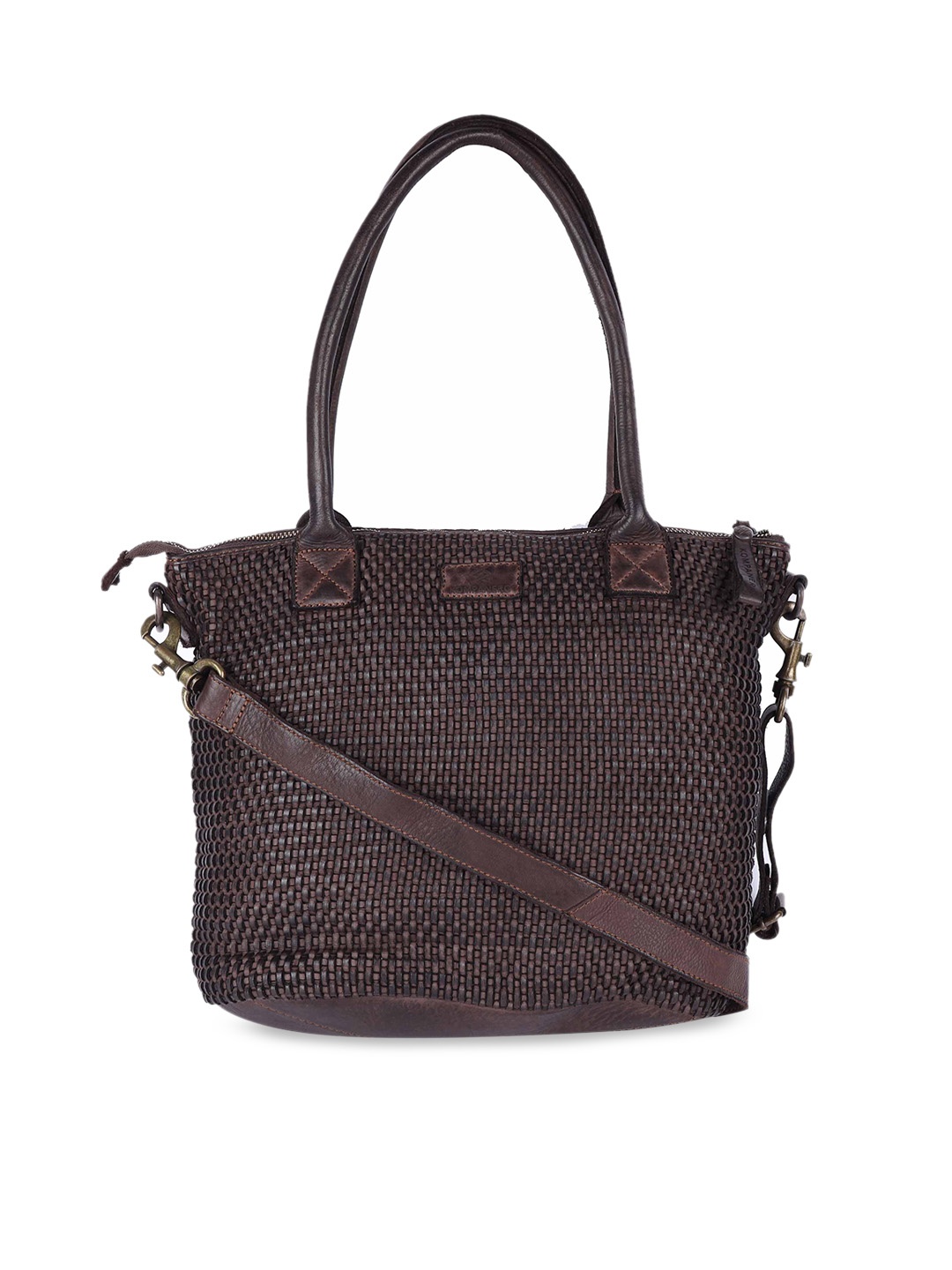 

KOMPANERO Brown Leather Shopper Shoulder Bag