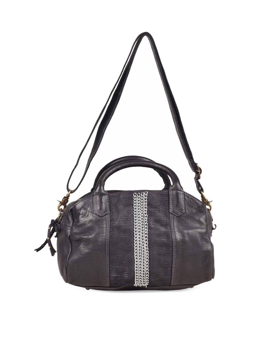 

KOMPANERO Self Design Leather Handheld Bag Handbags, Black