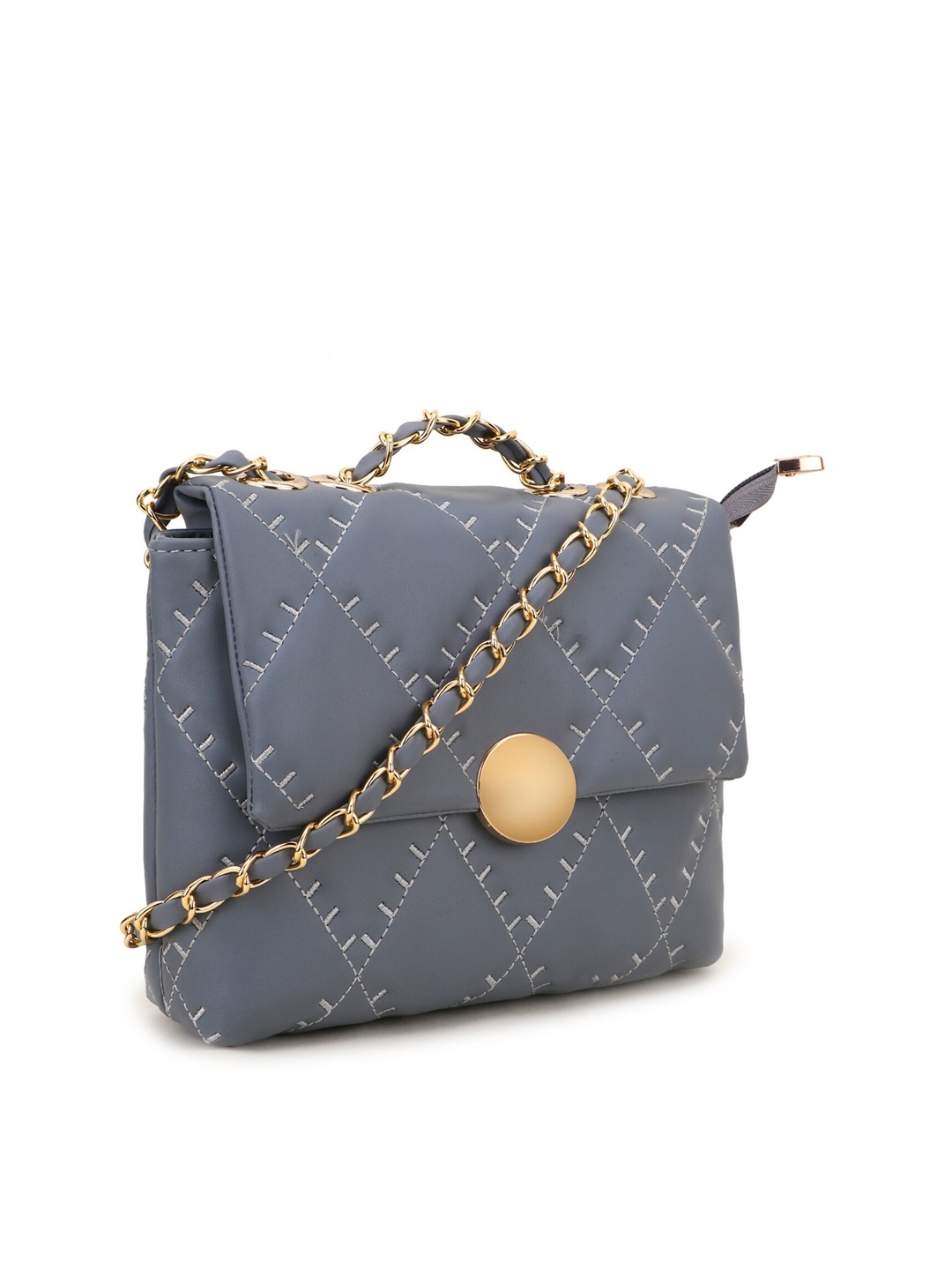 

SHINING STAR Grey PU Structured Sling Bag