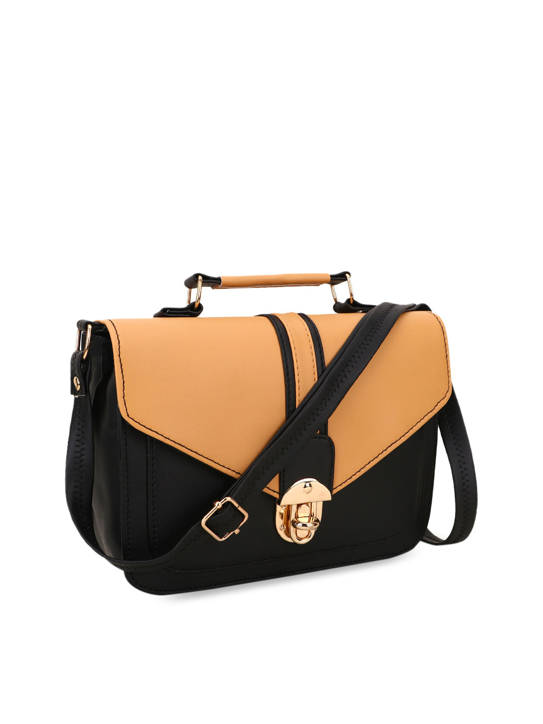 

SHINING STAR Black PU Structured Handheld Bag with Tasselled