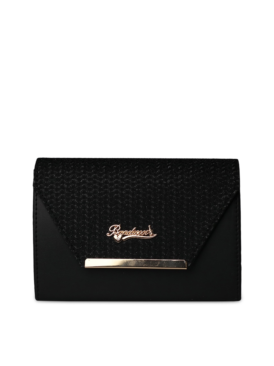 

BANDICOOT Black Textured PU Structured Sling Bag