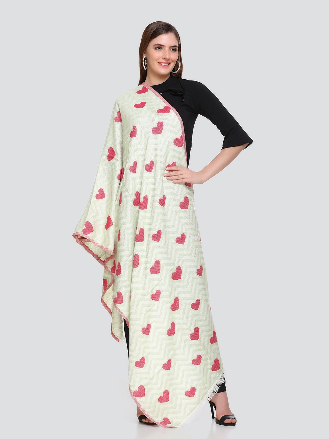 

KANIGARI Women Pink Printed Stole