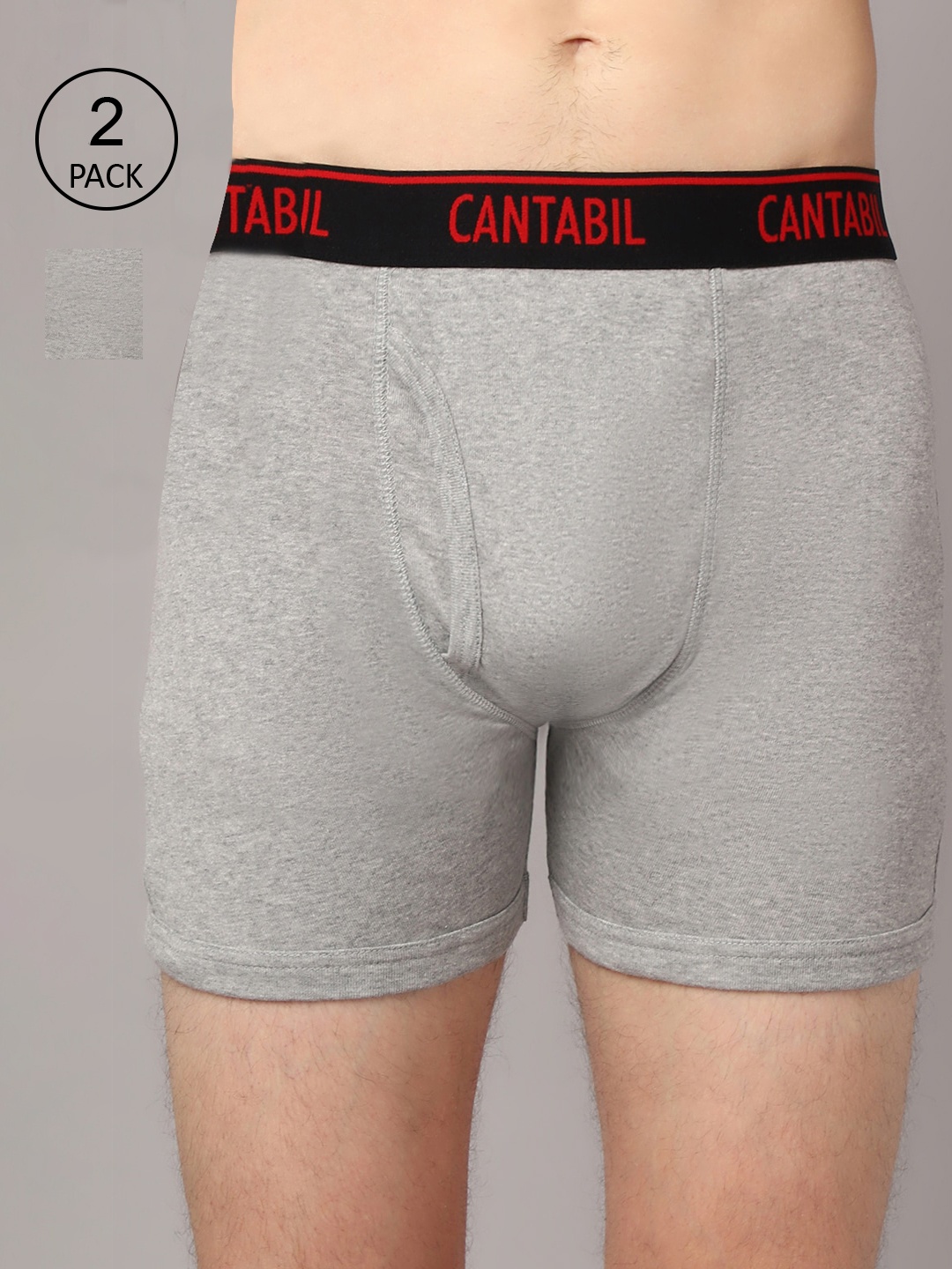 

Cantabil Men Pack of 2 Grey Solid Basic Briefs