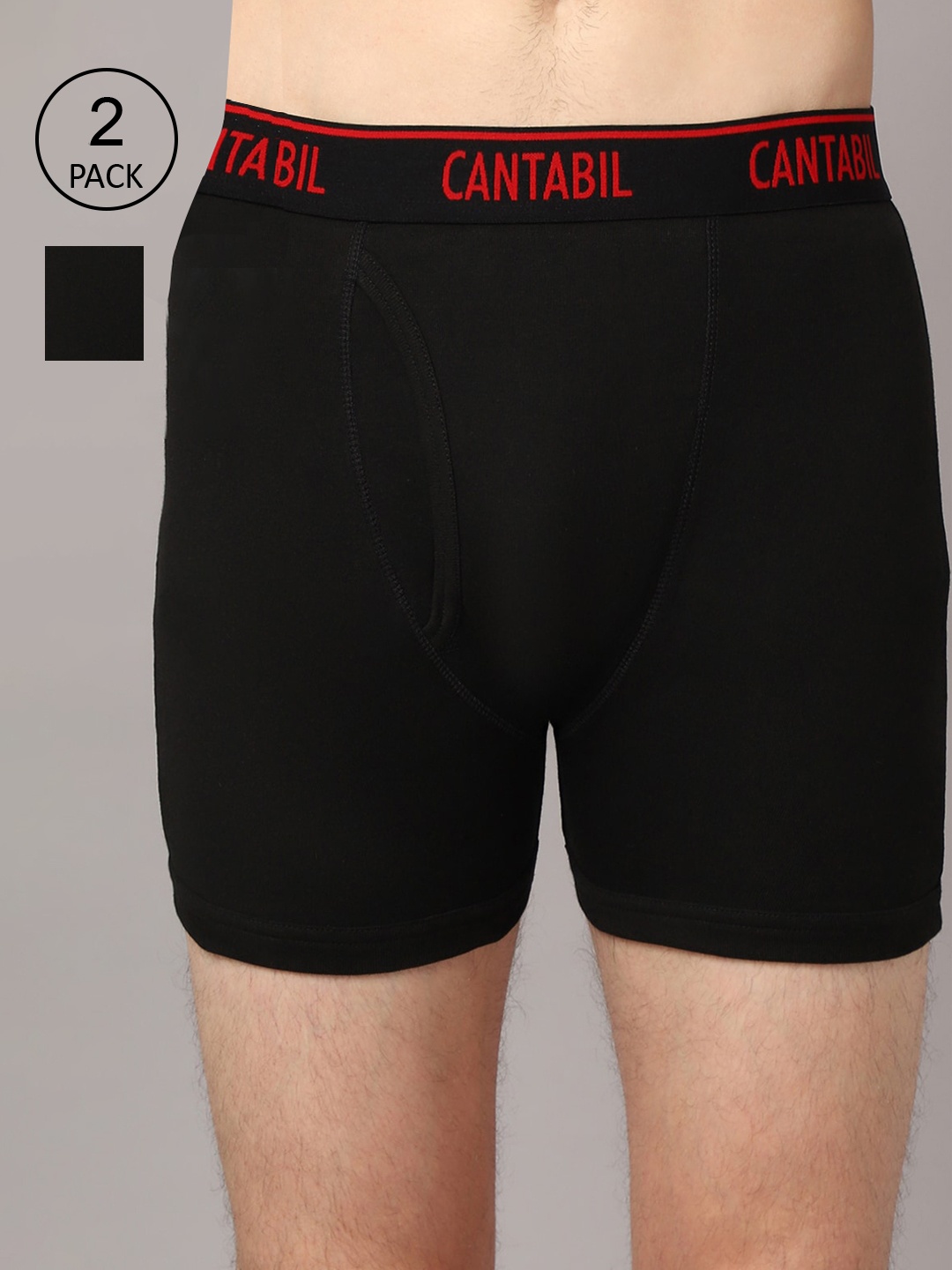 

Cantabil Men Pack Of 2 Black Solid Cotton Basic Briefs