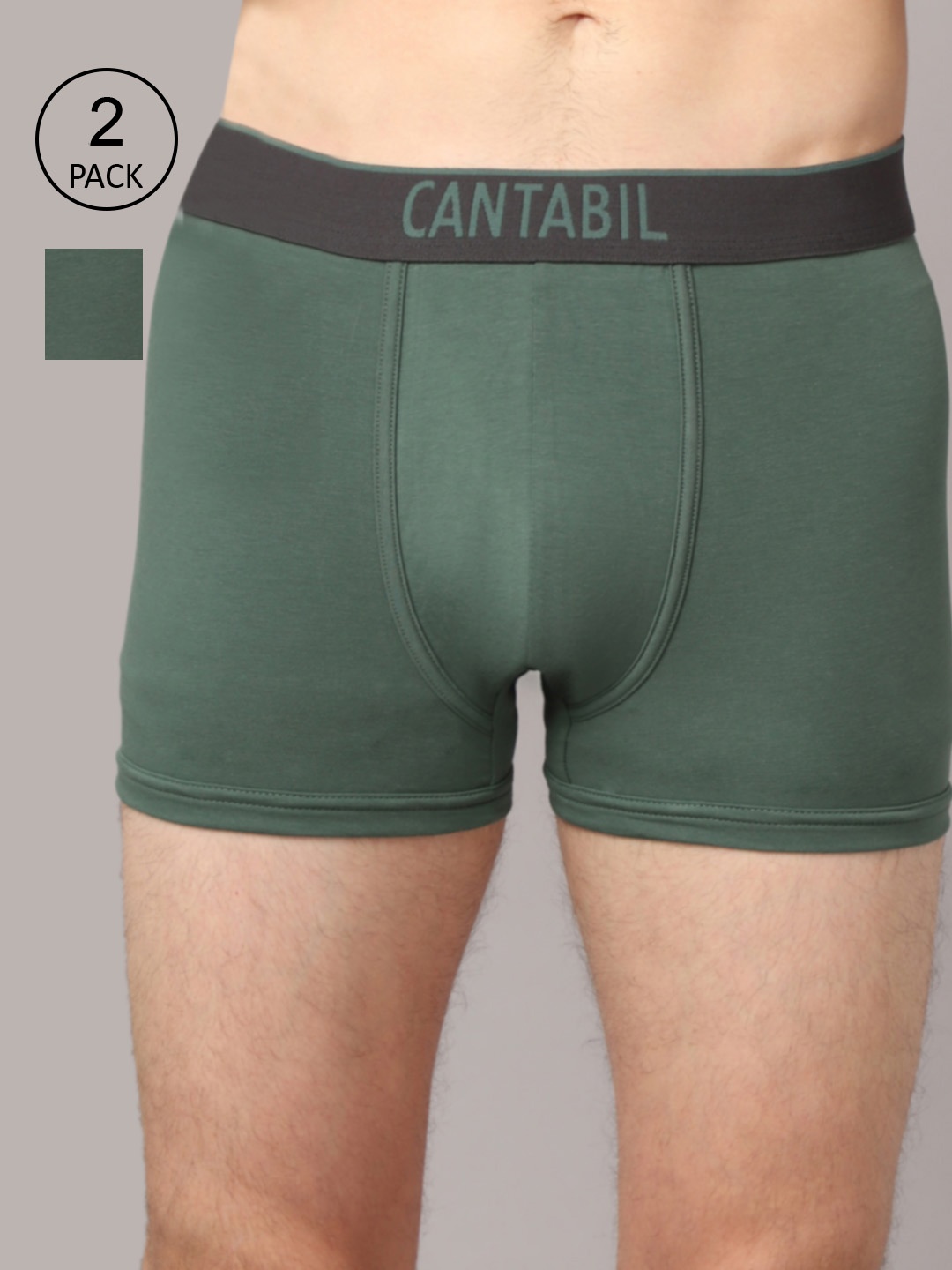 

Cantabil Men Pack of 2 Solid Deo-Soft Cotton Basic Briefs, Green