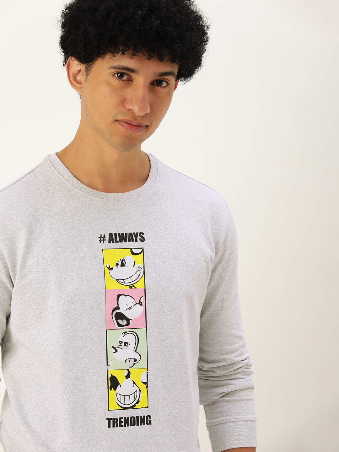 

Kook N Keech Men White Mickey Mouse Printed Sweatshirt