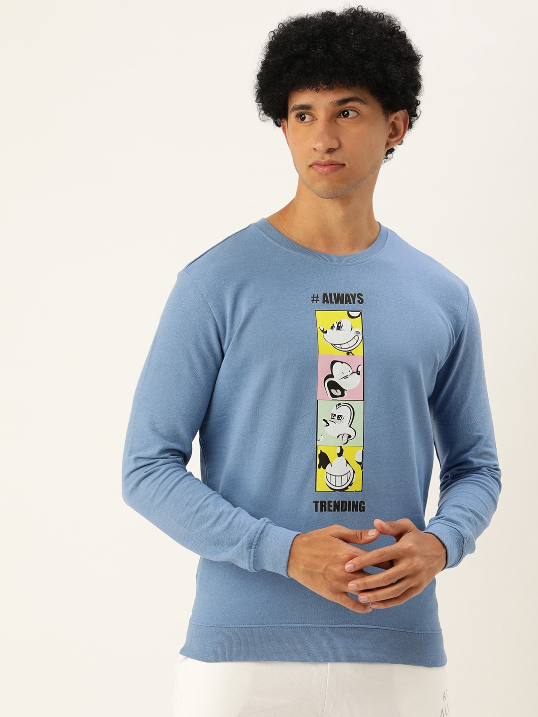 

Kook N Keech Men Blue Graphic Printed Sweatshirt