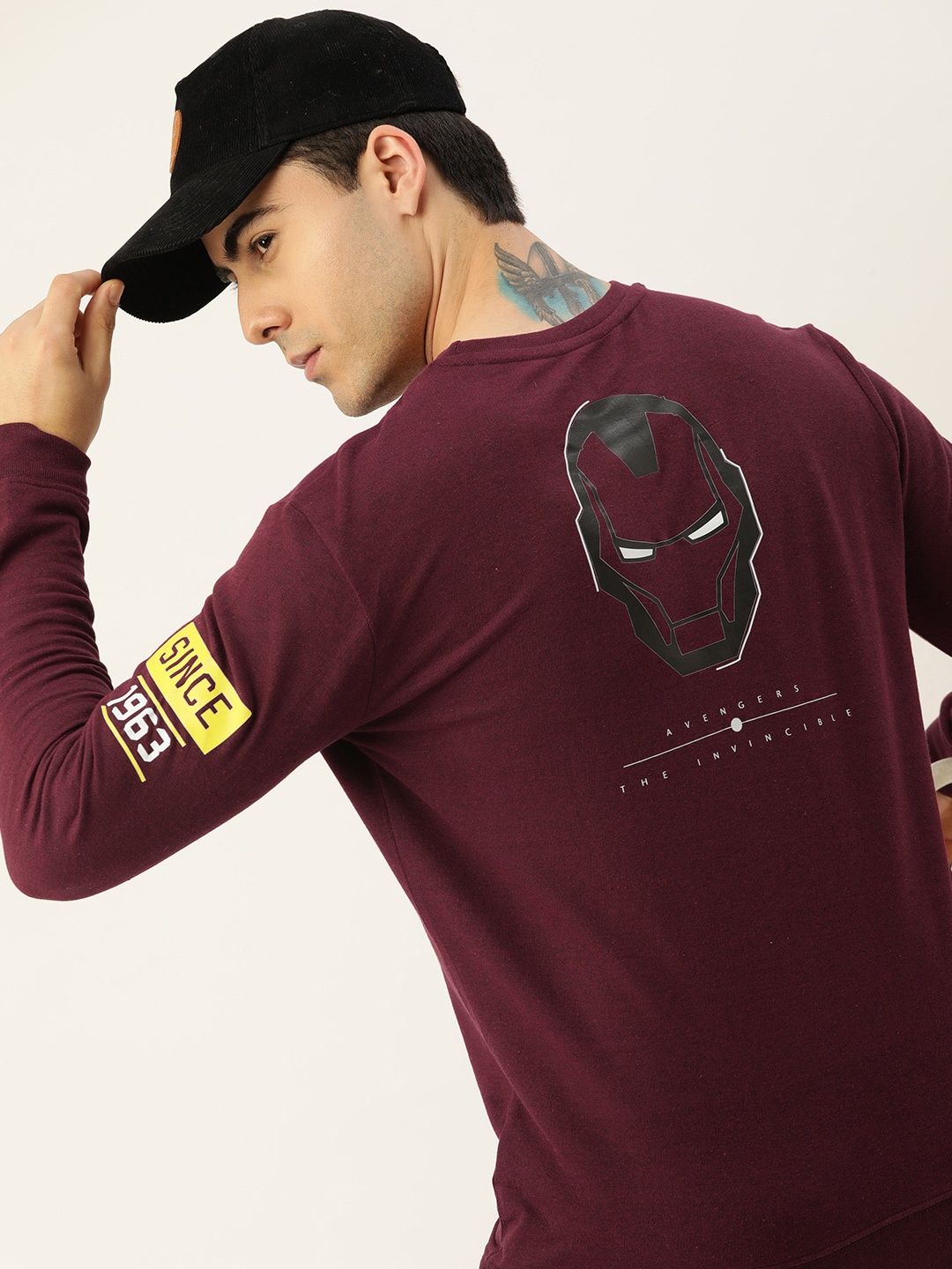 

Kook N Keech Men Burgundy Iron Man Print Sweatshirt