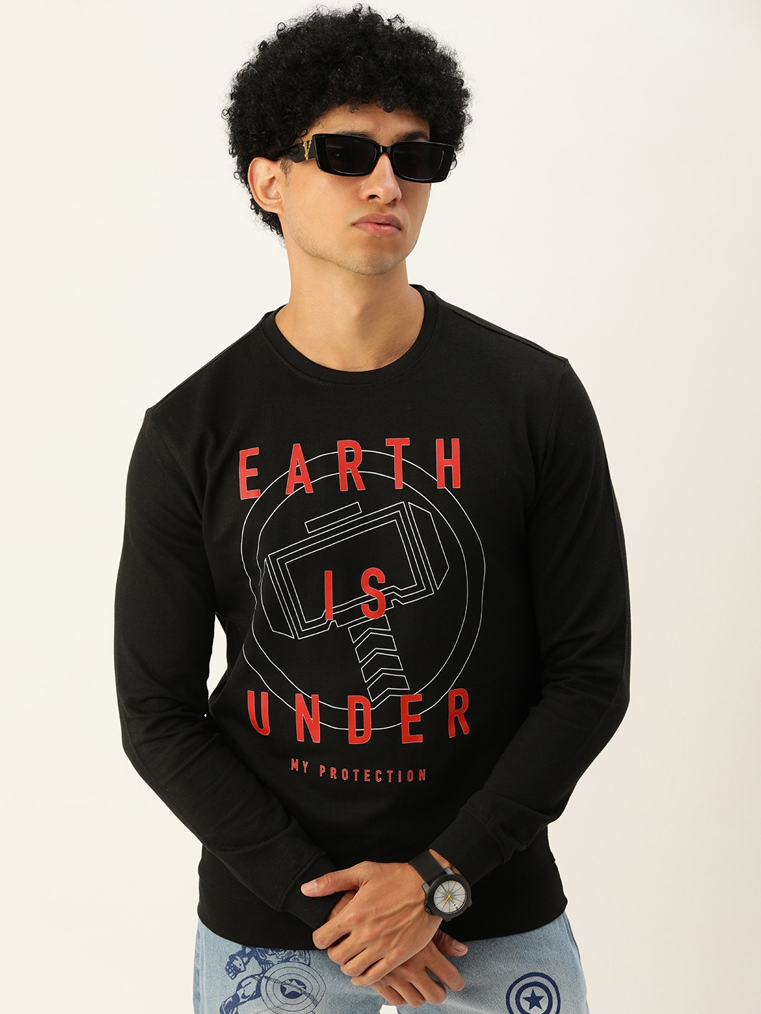 

Kook N Keech Men Blue Printed Sweatshirt