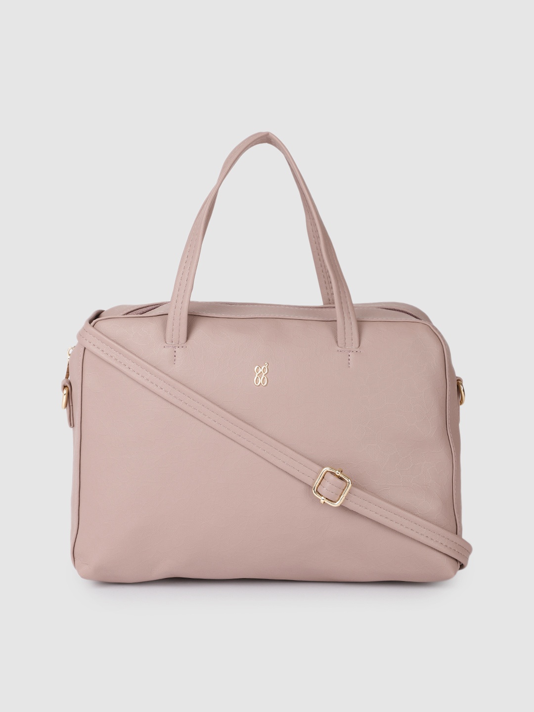 

Baggit Textured Structured Handheld Bag, Mauve