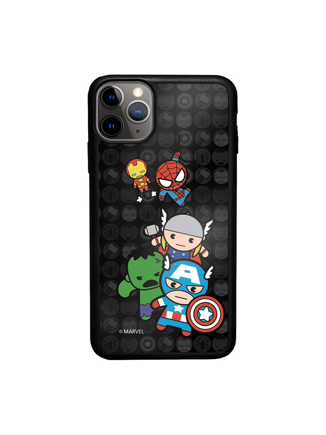 

macmerise Black Marvel Comics Printed iPhone 11 Pro Max Bumper Phone Back Case