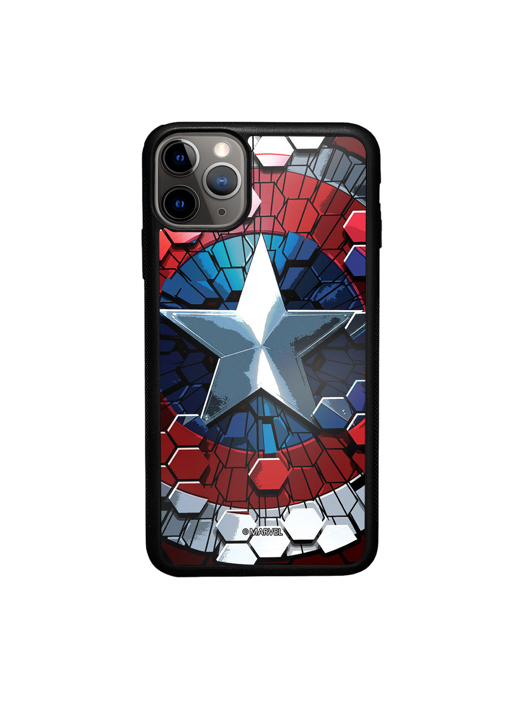 

macmerise Blue & Red Shield Printed iPhone 11 Pro Max Bumper Phone Back Case