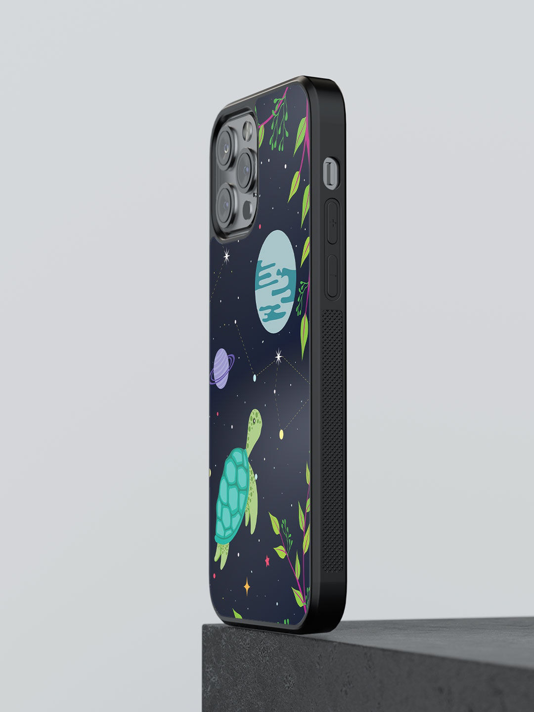 

macmerise Navy Blue Space Turtle Printed iPhone 13 Pro Max Bumper Case