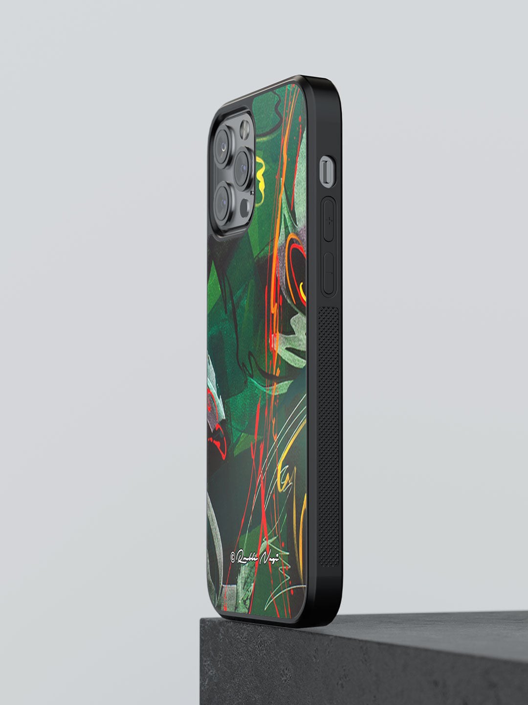 

macmerise Green & Black Printed iPhone 13 Pro Max Bumper Phone Back Case