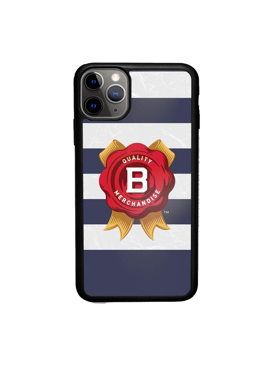 

macmerise Blue & White Printed iPhone 11 Pro Max Bumper Phone Back Case
