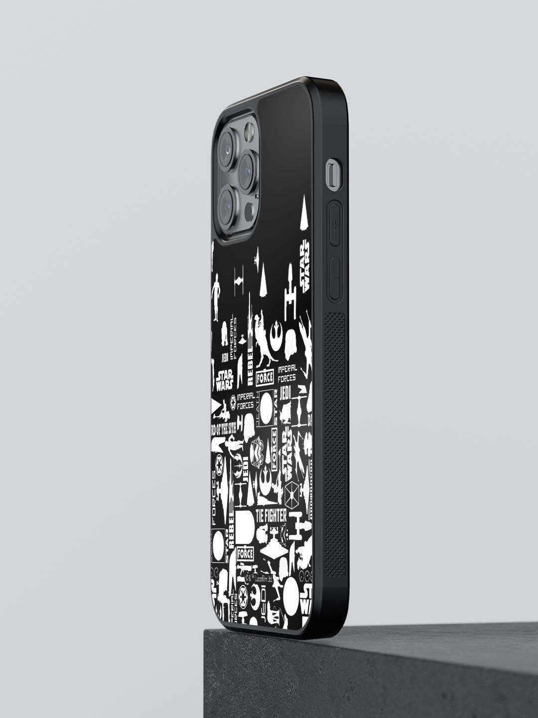 

macmerise Black Printed iPhone 13 Pro Max Bumper Phone Back Case