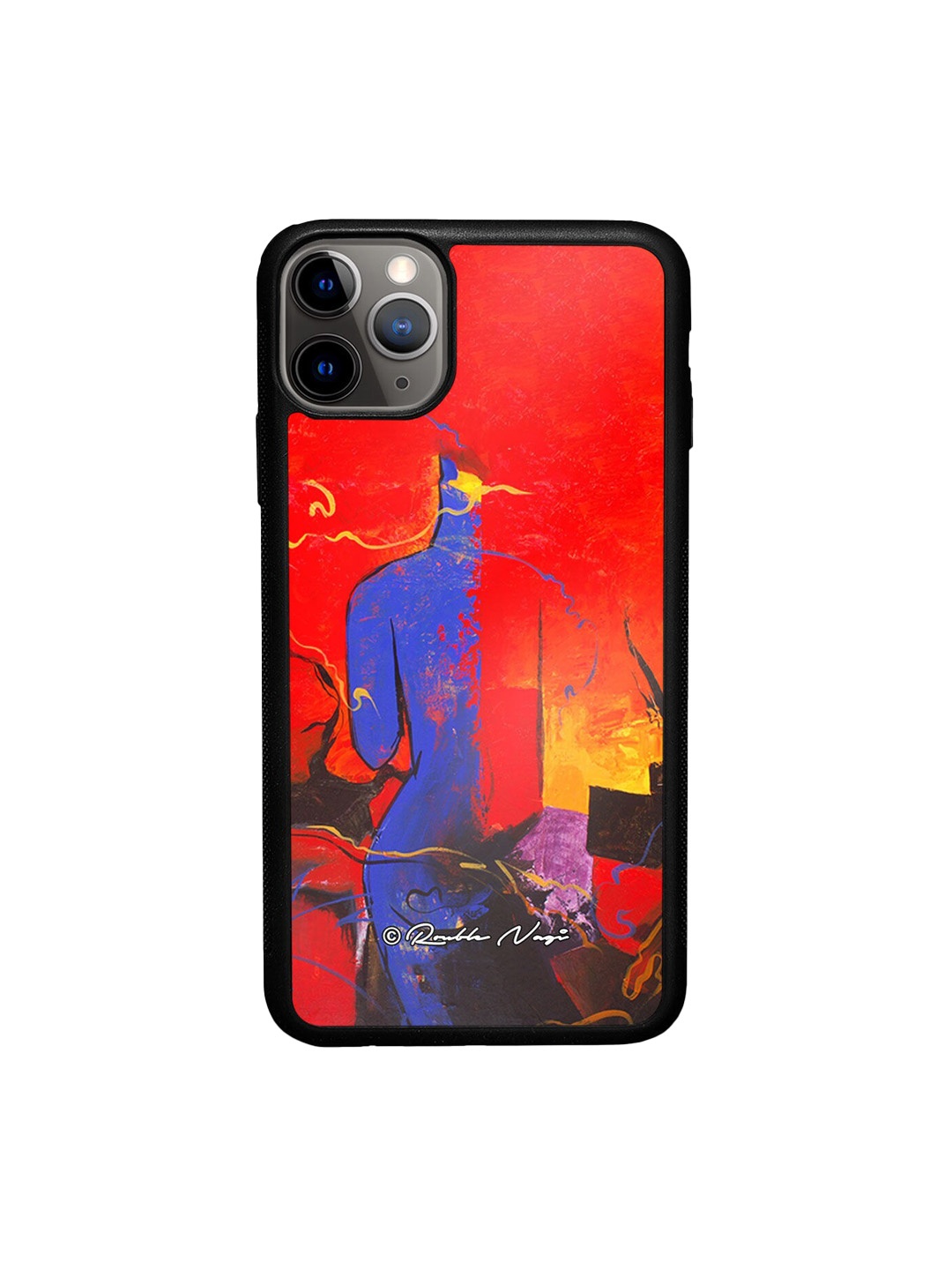 

macmerise Red & Blue Printed iPhone 11 Pro Max Bumper Phone Back Case
