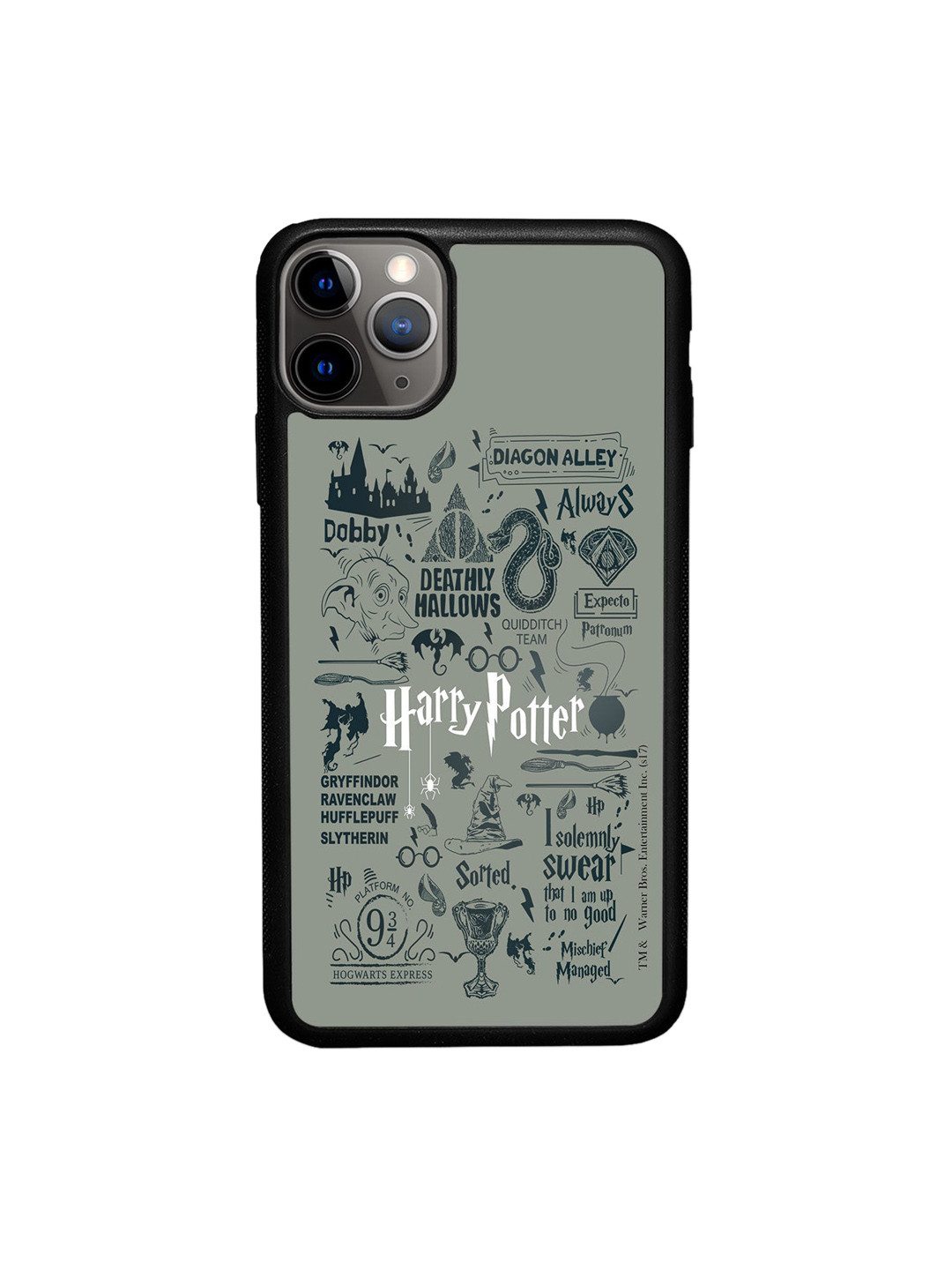

macmerise Grey Harry Potter Infographic Printed iPhone 11 Pro Max Bumper Phone Back Case
