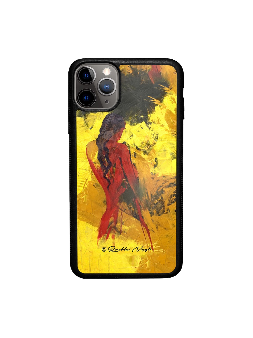 macmerise Yellow & Red Lady in Red Printed iPhone iPhone 11 Pro Max Back Case