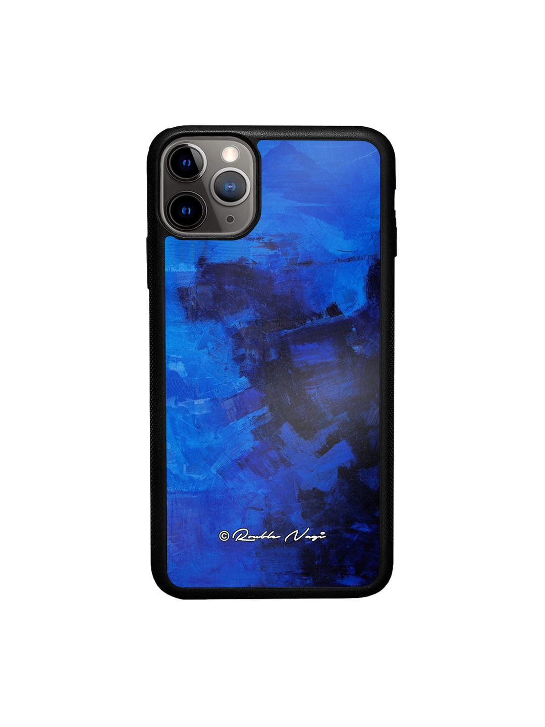 

macmerise Black & Blue Abstract Printed iPhone 11 Pro Max Bumper Phone Back Case
