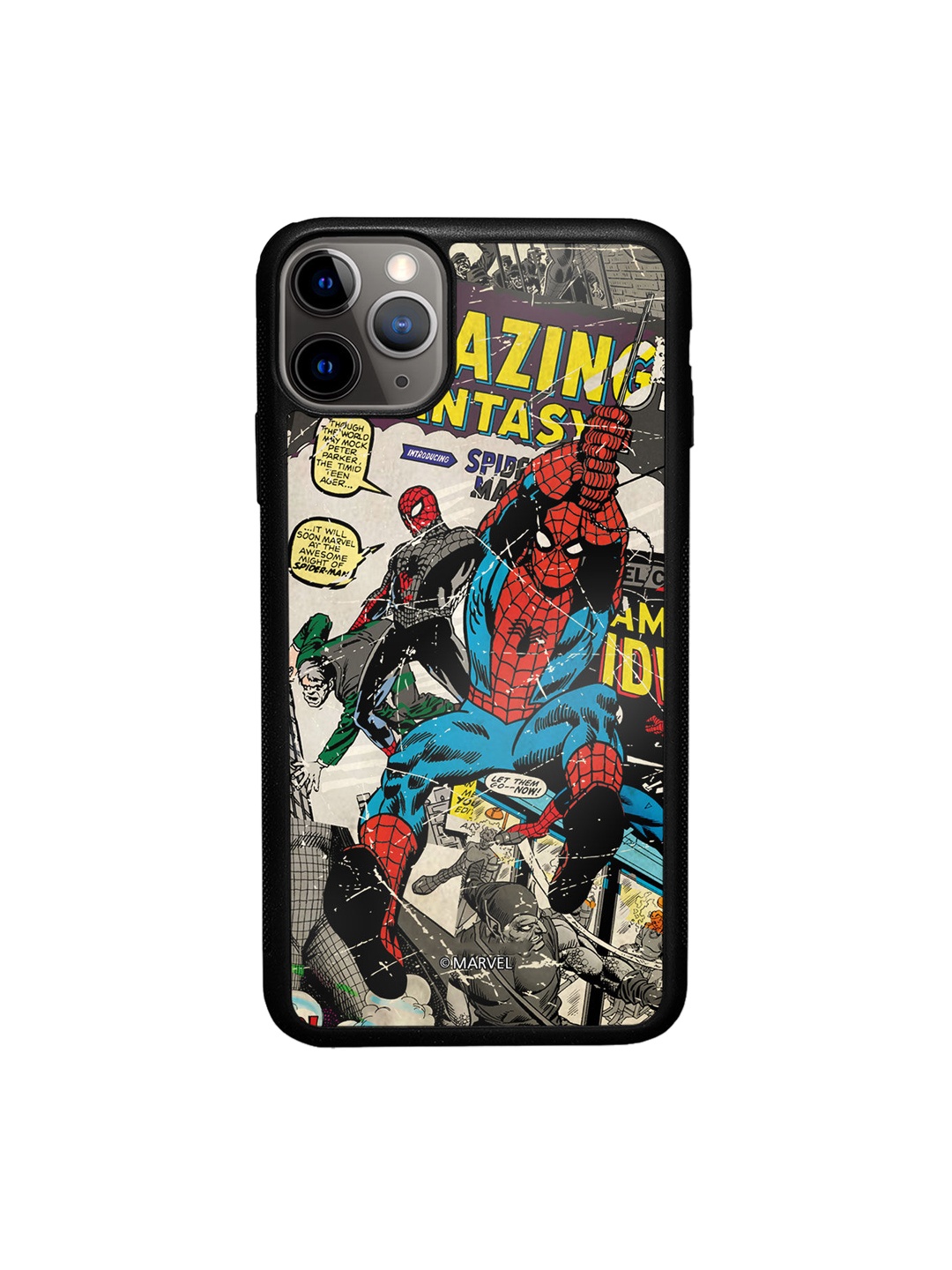 

macmerise Grey & Red Printed Spiderman iPhone 11 Pro Max Bumper Phone Back Case