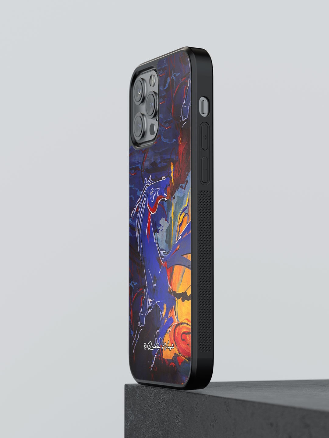 

macmerise Blue & Yellow Printed iPhone 13 Pro Max Bumper Phone Back Case