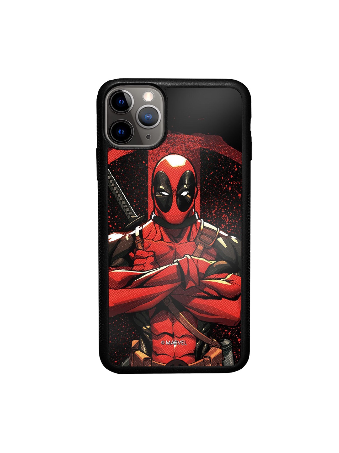 

macmerise Red & Black Printed Deadpool iPhone 11 Pro Max Bumper Phone Back Case