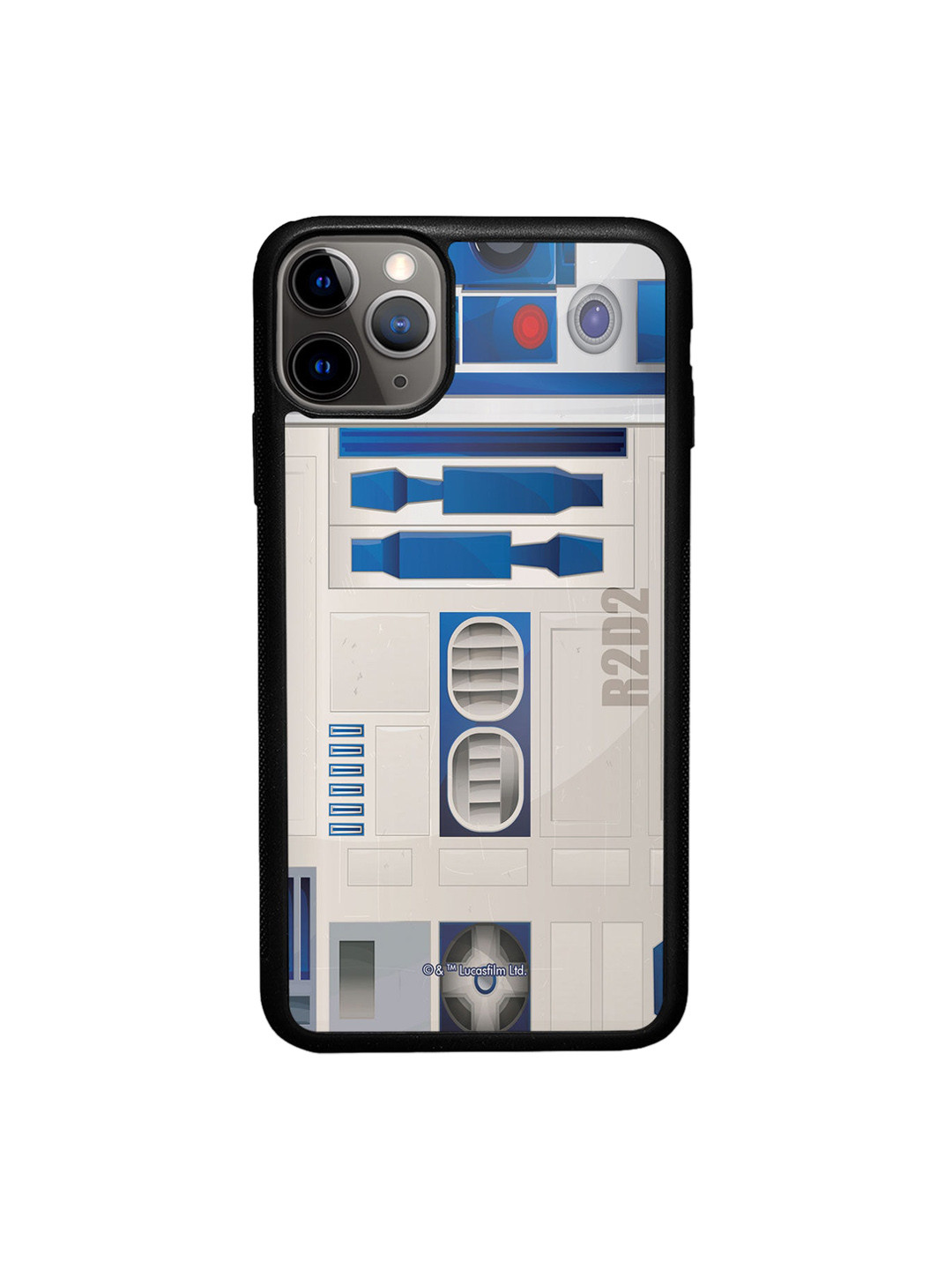 

macmerise Grey & Blue Printed iPhone 11 Pro Max Bumper Back Case