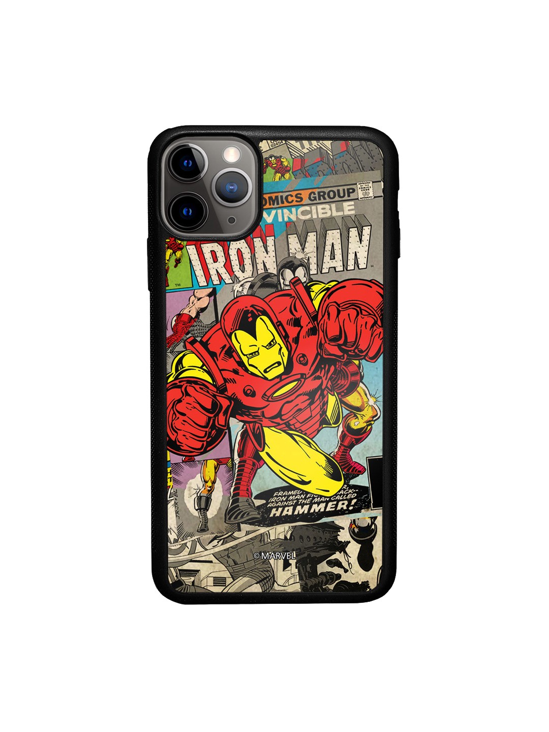 

macmerise Grey & Red Comic Ironman Printed iPhone 11 Pro Max Bumper Phone Back Case
